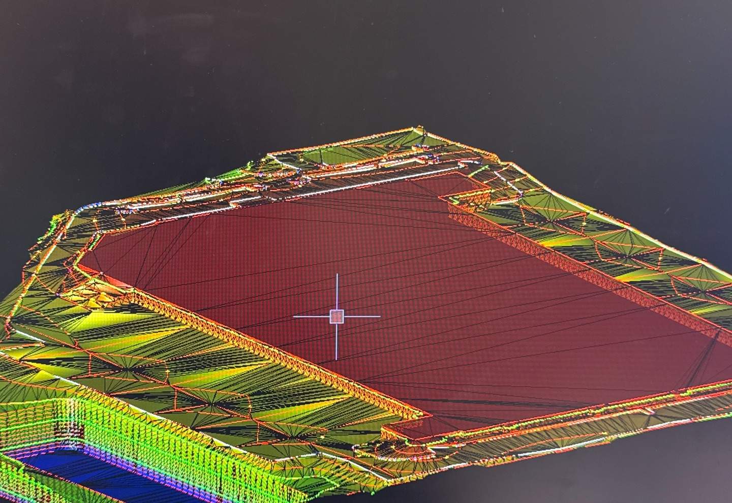 Triangulated finish-grade surface model, oblique view